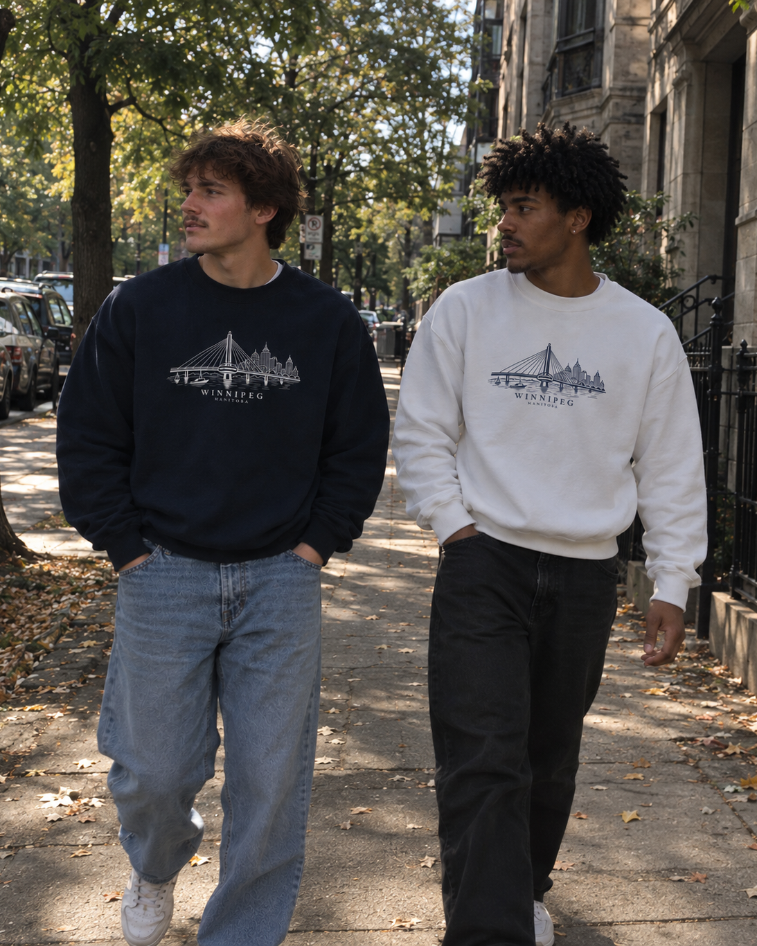 The Winnipeg Cityscape Crewneck- Navy
