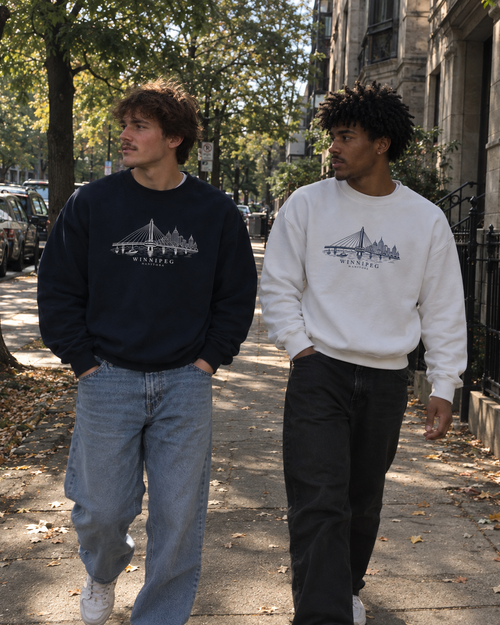 The Winnipeg Cityscape Crewneck- Navy